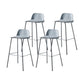 Contemporary Bar Stool Armless Plastic Low Back Counter Chair with Iron Base Blue 4 Piece Set Bar Stool(30"H) Clearhalo 'Bar Furniture' 'Bar Stools' 'bar_stools' 'furn' 'furn_bar_stools' 'furniture_bar_stools' 'Kitchen & Dining Furniture' 'kitchen&dining_furn' 'kitchen' 'kitchen_furn' Furniture' 4250930