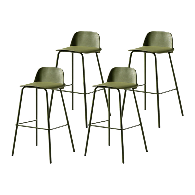 Contemporary Bar Stool Armless Plastic Low Back Counter Chair with Iron Base Green 4 Piece Set Bar Stool(30"H) Clearhalo 'Bar Furniture' 'Bar Stools' 'bar_stools' 'furn' 'furn_bar_stools' 'furniture_bar_stools' 'Kitchen & Dining Furniture' 'kitchen&dining_furn' 'kitchen' 'kitchen_furn' Furniture' 4250936
