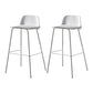 Contemporary Bar Stool Armless Plastic Low Back Counter Chair with Iron Base White 2 Piece Set Bar Stool(30"H) Clearhalo 'Bar Furniture' 'Bar Stools' 'bar_stools' 'furn' 'furn_bar_stools' 'furniture_bar_stools' 'Kitchen & Dining Furniture' 'kitchen&dining_furn' 'kitchen' 'kitchen_furn' Furniture' 4250938