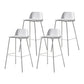 Contemporary Bar Stool Armless Plastic Low Back Counter Chair with Iron Base White 4 Piece Set Bar Stool(30"H) Clearhalo 'Bar Furniture' 'Bar Stools' 'bar_stools' 'furn' 'furn_bar_stools' 'furniture_bar_stools' 'Kitchen & Dining Furniture' 'kitchen&dining_furn' 'kitchen' 'kitchen_furn' Furniture' 4250939