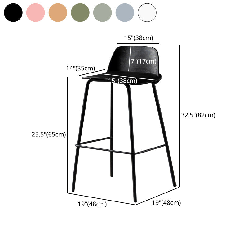 Contemporary Bar Stool Armless Plastic Low Back Counter Chair with Iron Base Clearhalo 'Bar Furniture' 'Bar Stools' 'bar_stools' 'furn' 'furn_bar_stools' 'furniture_bar_stools' 'Kitchen & Dining Furniture' 'kitchen&dining_furn' 'kitchen' 'kitchen_furn' Furniture' 4250940