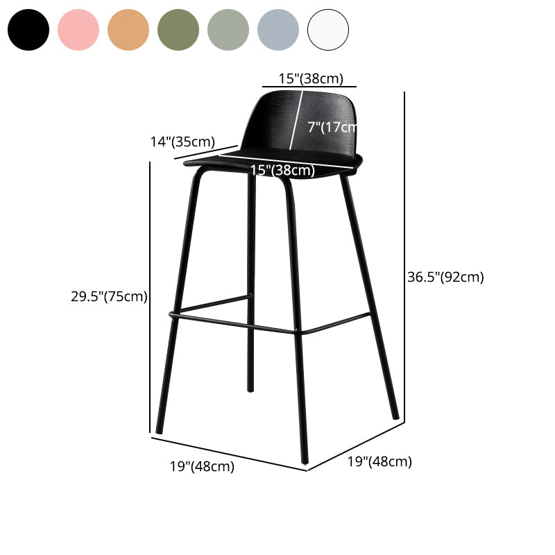 Contemporary Bar Stool Armless Plastic Low Back Counter Chair with Iron Base Clearhalo 'Bar Furniture' 'Bar Stools' 'bar_stools' 'furn' 'furn_bar_stools' 'furniture_bar_stools' 'Kitchen & Dining Furniture' 'kitchen&dining_furn' 'kitchen' 'kitchen_furn' Furniture' 4250941