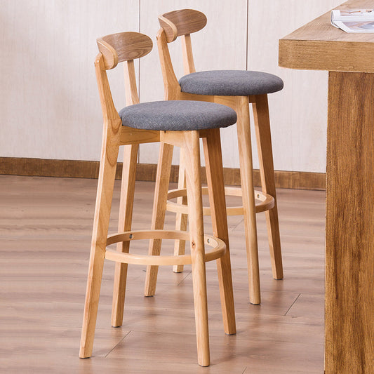Contemporary Bar Stool Armless Wood Low Back Bar Stool with Footrest Clearhalo 'Bar Furniture' 'Bar Stools' 'bar_stools' 'furn' 'furn_bar_stools' 'furniture_bar_stools' 'Kitchen & Dining Furniture' 'kitchen&dining_furn' 'kitchen' 'kitchen_furn' Furniture' 4250942