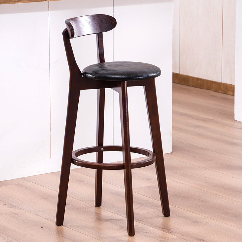 Contemporary Bar Stool Armless Wood Low Back Bar Stool with Footrest Dark Brown Black 1 Piece Clearhalo 'Bar Furniture' 'Bar Stools' 'bar_stools' 'furn' 'furn_bar_stools' 'furniture_bar_stools' 'Kitchen & Dining Furniture' 'kitchen&dining_furn' 'kitchen' 'kitchen_furn' Furniture' 4250943