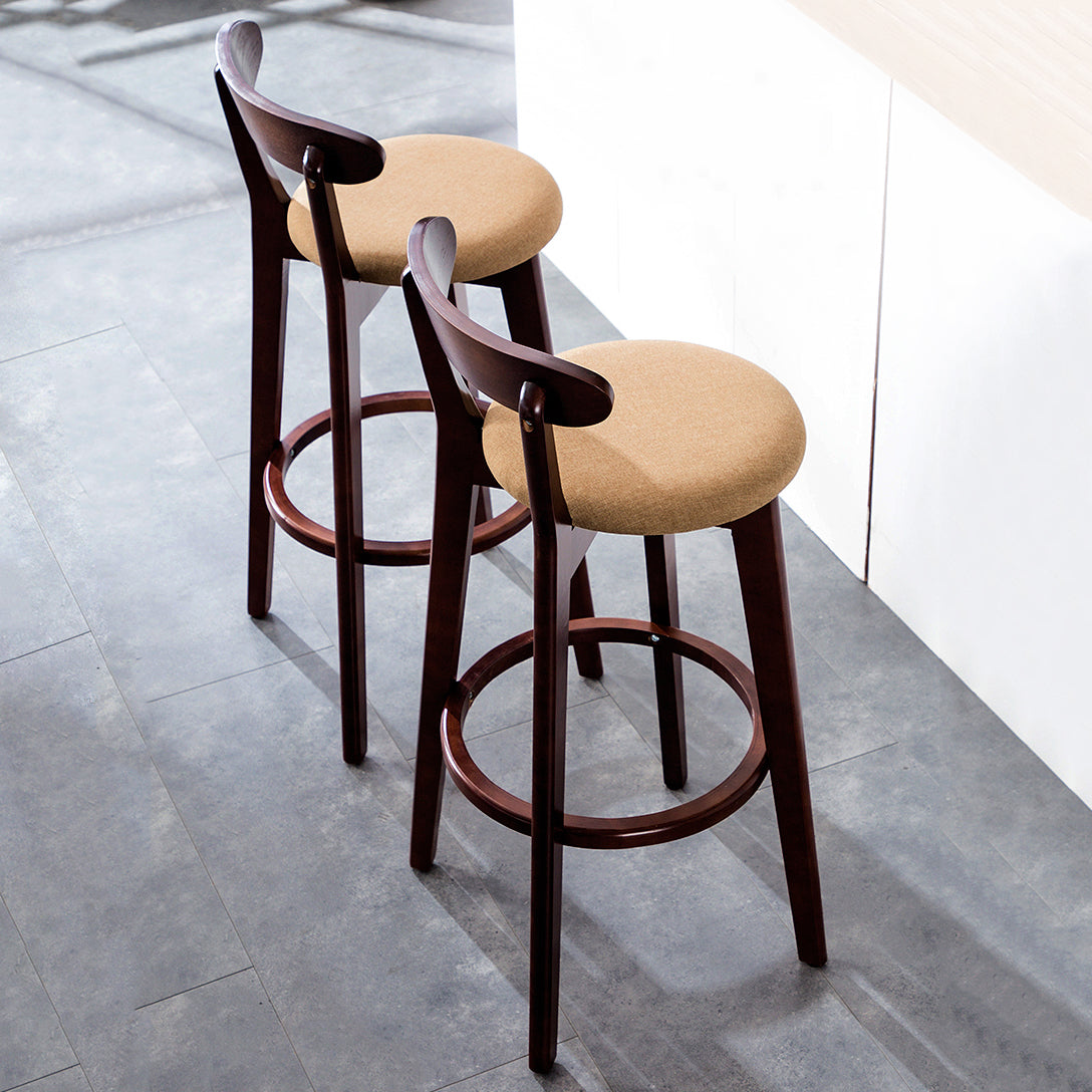 Contemporary Bar Stool Armless Wood Low Back Bar Stool with Footrest Clearhalo 'Bar Furniture' 'Bar Stools' 'bar_stools' 'furn' 'furn_bar_stools' 'furniture_bar_stools' 'Kitchen & Dining Furniture' 'kitchen&dining_furn' 'kitchen' 'kitchen_furn' Furniture' 4250946