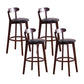 Contemporary Bar Stool Armless Wood Low Back Bar Stool with Footrest Dark Brown Black 4 Piece Set Clearhalo 'Bar Furniture' 'Bar Stools' 'bar_stools' 'furn' 'furn_bar_stools' 'furniture_bar_stools' 'Kitchen & Dining Furniture' 'kitchen&dining_furn' 'kitchen' 'kitchen_furn' Furniture' 4250947