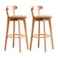 Contemporary Bar Stool Armless Wood Low Back Bar Stool with Footrest Wood Khaki 2 Piece Set Clearhalo 'Bar Furniture' 'Bar Stools' 'bar_stools' 'furn' 'furn_bar_stools' 'furniture_bar_stools' 'Kitchen & Dining Furniture' 'kitchen&dining_furn' 'kitchen' 'kitchen_furn' Furniture' 4250951