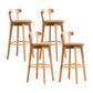 Contemporary Bar Stool Armless Wood Low Back Bar Stool with Footrest Wood Khaki 4 Piece Set Clearhalo 'Bar Furniture' 'Bar Stools' 'bar_stools' 'furn' 'furn_bar_stools' 'furniture_bar_stools' 'Kitchen & Dining Furniture' 'kitchen&dining_furn' 'kitchen' 'kitchen_furn' Furniture' 4250953