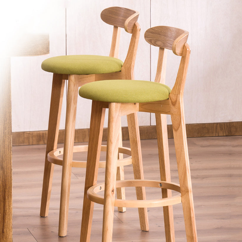 Contemporary Bar Stool Armless Wood Low Back Bar Stool with Footrest Clearhalo 'Bar Furniture' 'Bar Stools' 'bar_stools' 'furn' 'furn_bar_stools' 'furniture_bar_stools' 'Kitchen & Dining Furniture' 'kitchen&dining_furn' 'kitchen' 'kitchen_furn' Furniture' 4250956