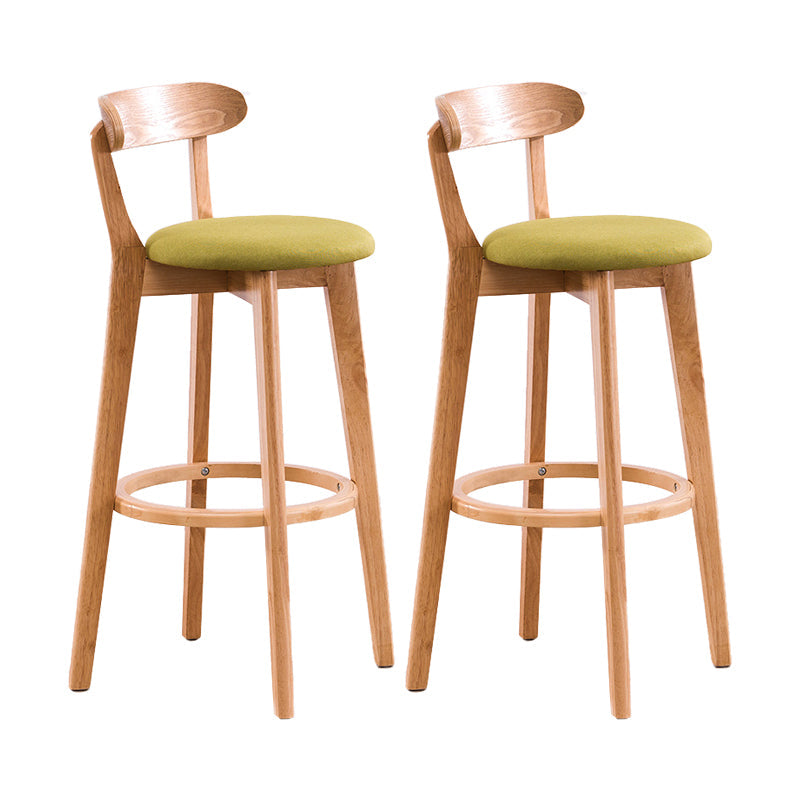 Contemporary Bar Stool Armless Wood Low Back Bar Stool with Footrest Wood Green 2 Piece Set Clearhalo 'Bar Furniture' 'Bar Stools' 'bar_stools' 'furn' 'furn_bar_stools' 'furniture_bar_stools' 'Kitchen & Dining Furniture' 'kitchen&dining_furn' 'kitchen' 'kitchen_furn' Furniture' 4250957