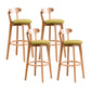 Contemporary Bar Stool Armless Wood Low Back Bar Stool with Footrest Wood Green 4 Piece Set Clearhalo 'Bar Furniture' 'Bar Stools' 'bar_stools' 'furn' 'furn_bar_stools' 'furniture_bar_stools' 'Kitchen & Dining Furniture' 'kitchen&dining_furn' 'kitchen' 'kitchen_furn' Furniture' 4250958