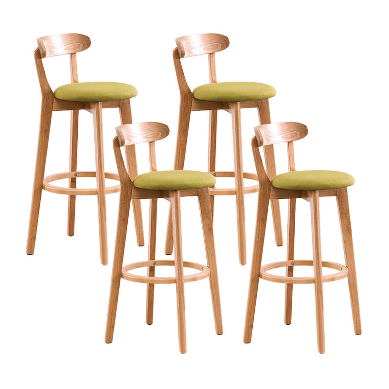 Contemporary Bar Stool Armless Wood Low Back Bar Stool with Footrest Wood Green 4 Piece Set Clearhalo 'Bar Furniture' 'Bar Stools' 'bar_stools' 'furn' 'furn_bar_stools' 'furniture_bar_stools' 'Kitchen & Dining Furniture' 'kitchen&dining_furn' 'kitchen' 'kitchen_furn' Furniture' 4250958