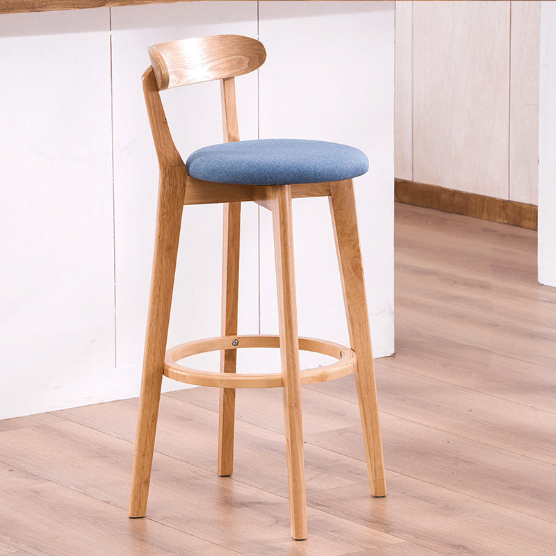 Contemporary Bar Stool Armless Wood Low Back Bar Stool with Footrest Wood Blue 1 Piece Clearhalo 'Bar Furniture' 'Bar Stools' 'bar_stools' 'furn' 'furn_bar_stools' 'furniture_bar_stools' 'Kitchen & Dining Furniture' 'kitchen&dining_furn' 'kitchen' 'kitchen_furn' Furniture' 4250960