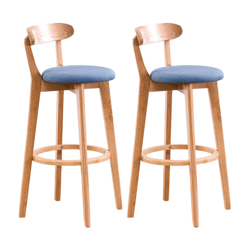 Contemporary Bar Stool Armless Wood Low Back Bar Stool with Footrest Wood Blue 2 Piece Set Clearhalo 'Bar Furniture' 'Bar Stools' 'bar_stools' 'furn' 'furn_bar_stools' 'furniture_bar_stools' 'Kitchen & Dining Furniture' 'kitchen&dining_furn' 'kitchen' 'kitchen_furn' Furniture' 4250961