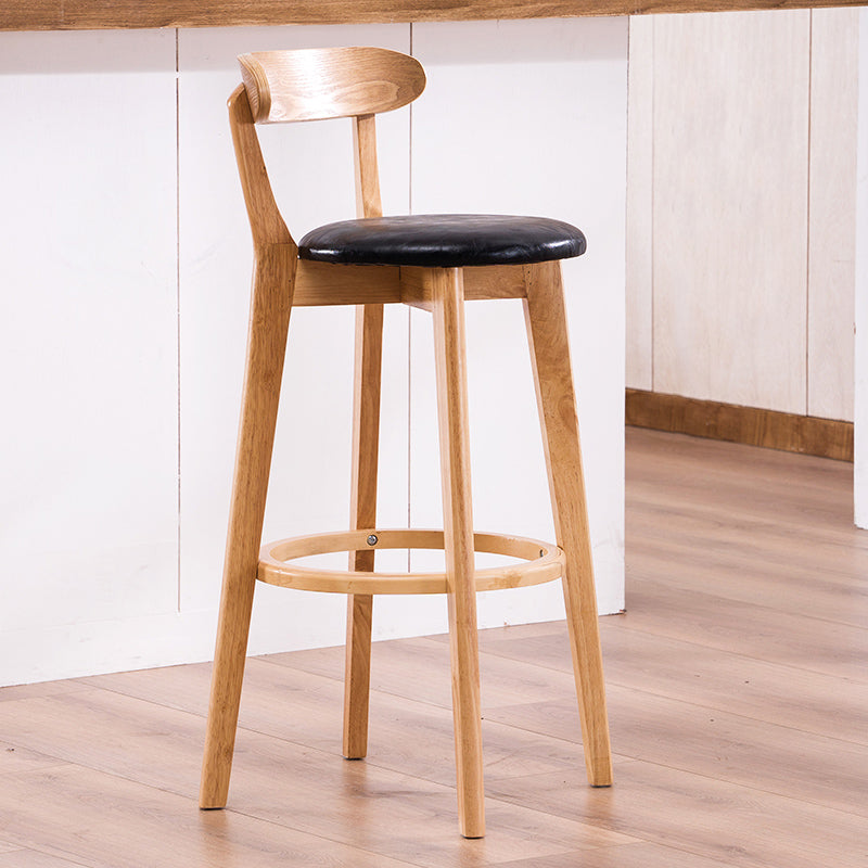 Contemporary Bar Stool Armless Wood Low Back Bar Stool with Footrest Wood Black 1 Piece Clearhalo 'Bar Furniture' 'Bar Stools' 'bar_stools' 'furn' 'furn_bar_stools' 'furniture_bar_stools' 'Kitchen & Dining Furniture' 'kitchen&dining_furn' 'kitchen' 'kitchen_furn' Furniture' 4250963