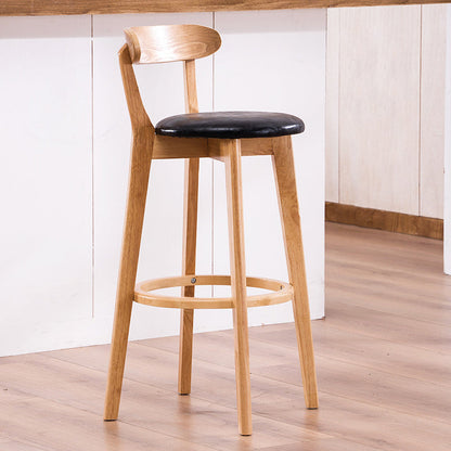 Contemporary Bar Stool Armless Wood Low Back Bar Stool with Footrest Wood Black 1 Piece Clearhalo 'Bar Furniture' 'Bar Stools' 'bar_stools' 'furn' 'furn_bar_stools' 'furniture_bar_stools' 'Kitchen & Dining Furniture' 'kitchen&dining_furn' 'kitchen' 'kitchen_furn' Furniture' 4250963
