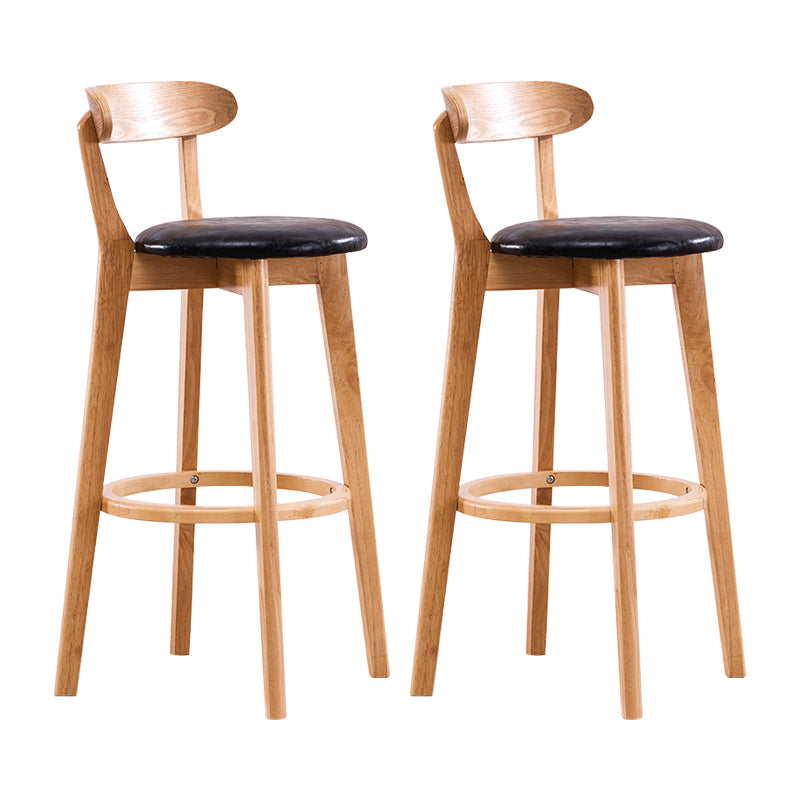 Contemporary Bar Stool Armless Wood Low Back Bar Stool with Footrest Wood Black 2 Piece Set Clearhalo 'Bar Furniture' 'Bar Stools' 'bar_stools' 'furn' 'furn_bar_stools' 'furniture_bar_stools' 'Kitchen & Dining Furniture' 'kitchen&dining_furn' 'kitchen' 'kitchen_furn' Furniture' 4250964