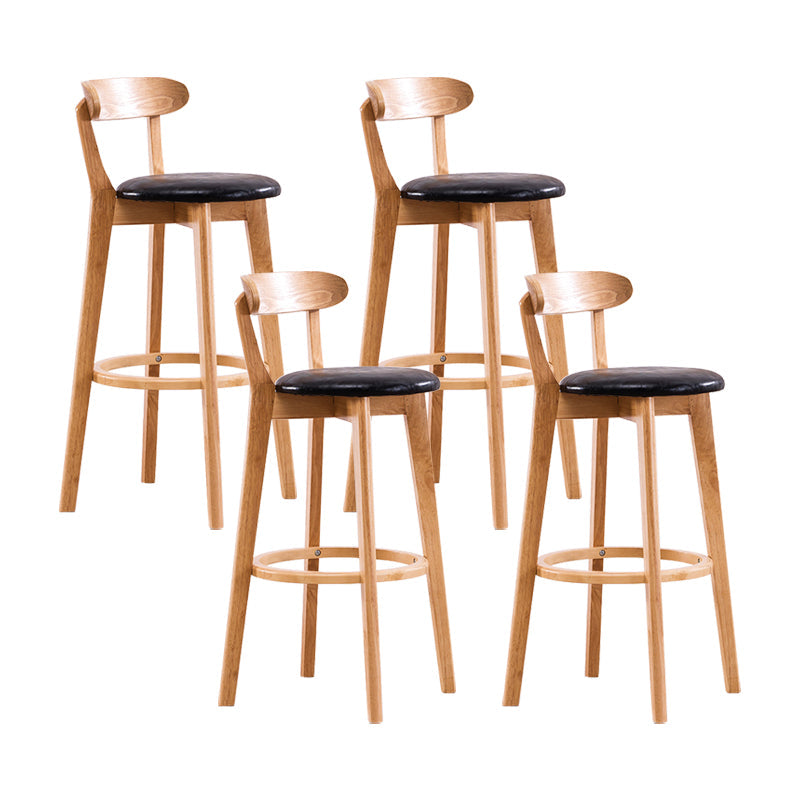 Contemporary Bar Stool Armless Wood Low Back Bar Stool with Footrest Wood Black 4 Piece Set Clearhalo 'Bar Furniture' 'Bar Stools' 'bar_stools' 'furn' 'furn_bar_stools' 'furniture_bar_stools' 'Kitchen & Dining Furniture' 'kitchen&dining_furn' 'kitchen' 'kitchen_furn' Furniture' 4250965