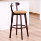 Contemporary Bar Stool Armless Wood Low Back Bar Stool with Footrest Dark Brown Khaki 1 Piece Clearhalo 'Bar Furniture' 'Bar Stools' 'bar_stools' 'furn' 'furn_bar_stools' 'furniture_bar_stools' 'Kitchen & Dining Furniture' 'kitchen&dining_furn' 'kitchen' 'kitchen_furn' Furniture' 4250966