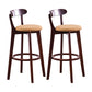 Contemporary Bar Stool Armless Wood Low Back Bar Stool with Footrest Dark Brown Khaki 2 Piece Set Clearhalo 'Bar Furniture' 'Bar Stools' 'bar_stools' 'furn' 'furn_bar_stools' 'furniture_bar_stools' 'Kitchen & Dining Furniture' 'kitchen&dining_furn' 'kitchen' 'kitchen_furn' Furniture' 4250967