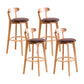 Contemporary Bar Stool Armless Wood Low Back Bar Stool with Footrest Wood Brown 4 Piece Set Clearhalo 'Bar Furniture' 'Bar Stools' 'bar_stools' 'furn' 'furn_bar_stools' 'furniture_bar_stools' 'Kitchen & Dining Furniture' 'kitchen&dining_furn' 'kitchen' 'kitchen_furn' Furniture' 4250971