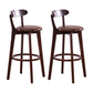 Contemporary Bar Stool Armless Wood Low Back Bar Stool with Footrest Dark Brown Brown 2 Piece Set Clearhalo 'Bar Furniture' 'Bar Stools' 'bar_stools' 'furn' 'furn_bar_stools' 'furniture_bar_stools' 'Kitchen & Dining Furniture' 'kitchen&dining_furn' 'kitchen' 'kitchen_furn' Furniture' 4250973