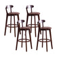 Contemporary Bar Stool Armless Wood Low Back Bar Stool with Footrest Dark Brown Brown 4 Piece Set Clearhalo 'Bar Furniture' 'Bar Stools' 'bar_stools' 'furn' 'furn_bar_stools' 'furniture_bar_stools' 'Kitchen & Dining Furniture' 'kitchen&dining_furn' 'kitchen' 'kitchen_furn' Furniture' 4250974