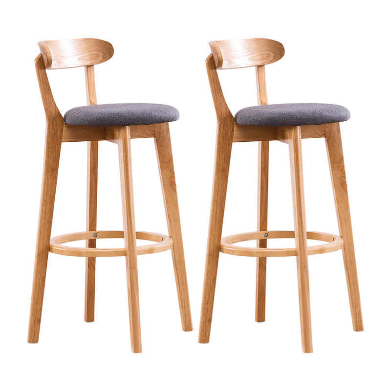 Contemporary Bar Stool Armless Wood Low Back Bar Stool with Footrest Wood Gray 2 Piece Set Clearhalo 'Bar Furniture' 'Bar Stools' 'bar_stools' 'furn' 'furn_bar_stools' 'furniture_bar_stools' 'Kitchen & Dining Furniture' 'kitchen&dining_furn' 'kitchen' 'kitchen_furn' Furniture' 4250976