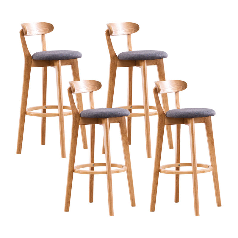 Contemporary Bar Stool Armless Wood Low Back Bar Stool with Footrest Wood Gray 4 Piece Set Clearhalo 'Bar Furniture' 'Bar Stools' 'bar_stools' 'furn' 'furn_bar_stools' 'furniture_bar_stools' 'Kitchen & Dining Furniture' 'kitchen&dining_furn' 'kitchen' 'kitchen_furn' Furniture' 4250977