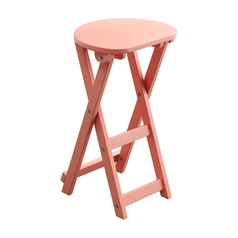 Stackable Bar Stool Contemporary Wood Bar Stool with Footrest Pink Counter Stool (24"H) Clearhalo 'Bar Furniture' 'Bar Stools' 'bar_stools' 'furn' 'furn_bar_stools' 'furniture_bar_stools' 'Kitchen & Dining Furniture' 'kitchen&dining_furn' 'kitchen' 'kitchen_furn' Furniture' 4250982