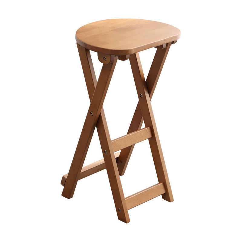 Stackable Bar Stool Contemporary Wood Bar Stool with Footrest Brown Counter Stool (24"H) Clearhalo 'Bar Furniture' 'Bar Stools' 'bar_stools' 'furn' 'furn_bar_stools' 'furniture_bar_stools' 'Kitchen & Dining Furniture' 'kitchen&dining_furn' 'kitchen' 'kitchen_furn' Furniture' 4250991