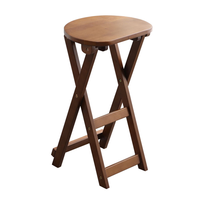 Stackable Bar Stool Contemporary Wood Bar Stool with Footrest Dark Brown Counter Stool (24"H) Clearhalo 'Bar Furniture' 'Bar Stools' 'bar_stools' 'furn' 'furn_bar_stools' 'furniture_bar_stools' 'Kitchen & Dining Furniture' 'kitchen&dining_furn' 'kitchen' 'kitchen_furn' Furniture' 4250997