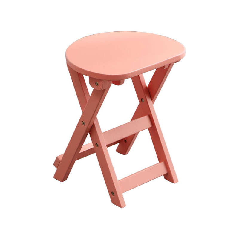 Stackable Bar Stool Contemporary Wood Bar Stool with Footrest Pink Short Stool (16" H) Clearhalo 'Bar Furniture' 'Bar Stools' 'bar_stools' 'furn' 'furn_bar_stools' 'furniture_bar_stools' 'Kitchen & Dining Furniture' 'kitchen&dining_furn' 'kitchen' 'kitchen_furn' Furniture' 4250998