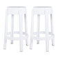 Modern Armless Backless Counter Stool Plastic Living Room Bar Stool with Plastic Pedal White 2 Piece Set Counter Stool(26"H) Clearhalo 'Bar Furniture' 'Bar Stools' 'bar_stools' 'furn' 'furn_bar_stools' 'furniture_bar_stools' 'Kitchen & Dining Furniture' 'kitchen&dining_furn' 'kitchen' 'kitchen_furn' Furniture' 4251007