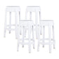 Modern Armless Backless Counter Stool Plastic Living Room Bar Stool with Plastic Pedal White 4 Piece Set Counter Stool(26"H) Clearhalo 'Bar Furniture' 'Bar Stools' 'bar_stools' 'furn' 'furn_bar_stools' 'furniture_bar_stools' 'Kitchen & Dining Furniture' 'kitchen&dining_furn' 'kitchen' 'kitchen_furn' Furniture' 4251009