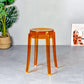 Modern Armless Backless Counter Stool Plastic Living Room Bar Stool with Plastic Pedal Orange 1 Piece Short Stool(18"H) Clearhalo 'Bar Furniture' 'Bar Stools' 'bar_stools' 'furn' 'furn_bar_stools' 'furniture_bar_stools' 'Kitchen & Dining Furniture' 'kitchen&dining_furn' 'kitchen' 'kitchen_furn' Furniture' 4251010