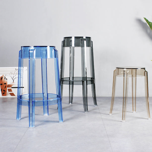 Modern Armless Backless Counter Stool Plastic Living Room Bar Stool with Plastic Pedal Clearhalo 'Bar Furniture' 'Bar Stools' 'bar_stools' 'furn' 'furn_bar_stools' 'furniture_bar_stools' 'Kitchen & Dining Furniture' 'kitchen&dining_furn' 'kitchen' 'kitchen_furn' Furniture' 4251020