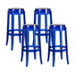 Modern Armless Backless Counter Stool Plastic Living Room Bar Stool with Plastic Pedal Dark Blue 4 Piece Set Bar Stool(30"H) Clearhalo 'Bar Furniture' 'Bar Stools' 'bar_stools' 'furn' 'furn_bar_stools' 'furniture_bar_stools' 'Kitchen & Dining Furniture' 'kitchen&dining_furn' 'kitchen' 'kitchen_furn' Furniture' 4251021