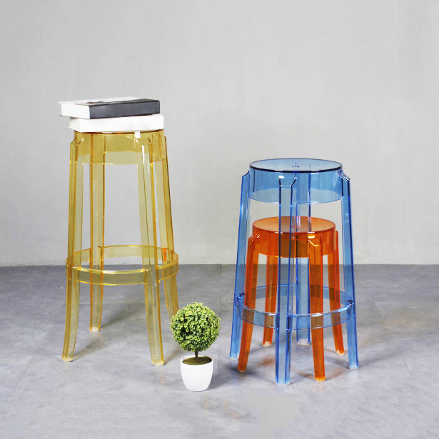 Modern Armless Backless Counter Stool Plastic Living Room Bar Stool with Plastic Pedal Clearhalo 'Bar Furniture' 'Bar Stools' 'bar_stools' 'furn' 'furn_bar_stools' 'furniture_bar_stools' 'Kitchen & Dining Furniture' 'kitchen&dining_furn' 'kitchen' 'kitchen_furn' Furniture' 4251022