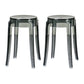 Modern Armless Backless Counter Stool Plastic Living Room Bar Stool with Plastic Pedal Smoke Gray 2 Piece Set Short Stool(18"H) Clearhalo 'Bar Furniture' 'Bar Stools' 'bar_stools' 'furn' 'furn_bar_stools' 'furniture_bar_stools' 'Kitchen & Dining Furniture' 'kitchen&dining_furn' 'kitchen' 'kitchen_furn' Furniture' 4251024