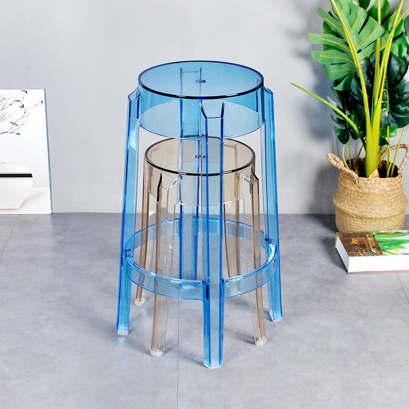 Modern Armless Backless Counter Stool Plastic Living Room Bar Stool with Plastic Pedal Clearhalo 'Bar Furniture' 'Bar Stools' 'bar_stools' 'furn' 'furn_bar_stools' 'furniture_bar_stools' 'Kitchen & Dining Furniture' 'kitchen&dining_furn' 'kitchen' 'kitchen_furn' Furniture' 4251026