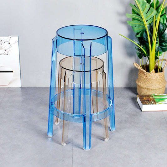 Modern Armless Backless Counter Stool Plastic Living Room Bar Stool with Plastic Pedal Clearhalo 'Bar Furniture' 'Bar Stools' 'bar_stools' 'furn' 'furn_bar_stools' 'furniture_bar_stools' 'Kitchen & Dining Furniture' 'kitchen&dining_furn' 'kitchen' 'kitchen_furn' Furniture' 4251026