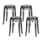 Modern Armless Backless Counter Stool Plastic Living Room Bar Stool with Plastic Pedal Smoke Gray 4 Piece Set Short Stool(18"H) Clearhalo 'Bar Furniture' 'Bar Stools' 'bar_stools' 'furn' 'furn_bar_stools' 'furniture_bar_stools' 'Kitchen & Dining Furniture' 'kitchen&dining_furn' 'kitchen' 'kitchen_furn' Furniture' 4251027