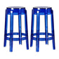 Modern Armless Backless Counter Stool Plastic Living Room Bar Stool with Plastic Pedal Dark Blue 2 Piece Set Counter Stool(26"H) Clearhalo 'Bar Furniture' 'Bar Stools' 'bar_stools' 'furn' 'furn_bar_stools' 'furniture_bar_stools' 'Kitchen & Dining Furniture' 'kitchen&dining_furn' 'kitchen' 'kitchen_furn' Furniture' 4251029