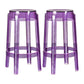 Modern Armless Backless Counter Stool Plastic Living Room Bar Stool with Plastic Pedal Purple 2 Piece Set Counter Stool(26"H) Clearhalo 'Bar Furniture' 'Bar Stools' 'bar_stools' 'furn' 'furn_bar_stools' 'furniture_bar_stools' 'Kitchen & Dining Furniture' 'kitchen&dining_furn' 'kitchen' 'kitchen_furn' Furniture' 4251032