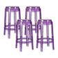 Modern Armless Backless Counter Stool Plastic Living Room Bar Stool with Plastic Pedal Purple 4 Piece Set Counter Stool(26"H) Clearhalo 'Bar Furniture' 'Bar Stools' 'bar_stools' 'furn' 'furn_bar_stools' 'furniture_bar_stools' 'Kitchen & Dining Furniture' 'kitchen&dining_furn' 'kitchen' 'kitchen_furn' Furniture' 4251033