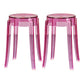 Modern Armless Backless Counter Stool Plastic Living Room Bar Stool with Plastic Pedal Pink 2 Piece Set Short Stool(18"H) Clearhalo 'Bar Furniture' 'Bar Stools' 'bar_stools' 'furn' 'furn_bar_stools' 'furniture_bar_stools' 'Kitchen & Dining Furniture' 'kitchen&dining_furn' 'kitchen' 'kitchen_furn' Furniture' 4251035