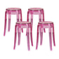 Modern Armless Backless Counter Stool Plastic Living Room Bar Stool with Plastic Pedal Pink 4 Piece Set Short Stool(18"H) Clearhalo 'Bar Furniture' 'Bar Stools' 'bar_stools' 'furn' 'furn_bar_stools' 'furniture_bar_stools' 'Kitchen & Dining Furniture' 'kitchen&dining_furn' 'kitchen' 'kitchen_furn' Furniture' 4251036