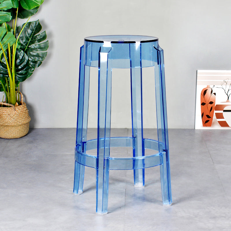 Modern Armless Backless Counter Stool Plastic Living Room Bar Stool with Plastic Pedal Light Blue 1 Piece Counter Stool(26"H) Clearhalo 'Bar Furniture' 'Bar Stools' 'bar_stools' 'furn' 'furn_bar_stools' 'furniture_bar_stools' 'Kitchen & Dining Furniture' 'kitchen&dining_furn' 'kitchen' 'kitchen_furn' Furniture' 4251040
