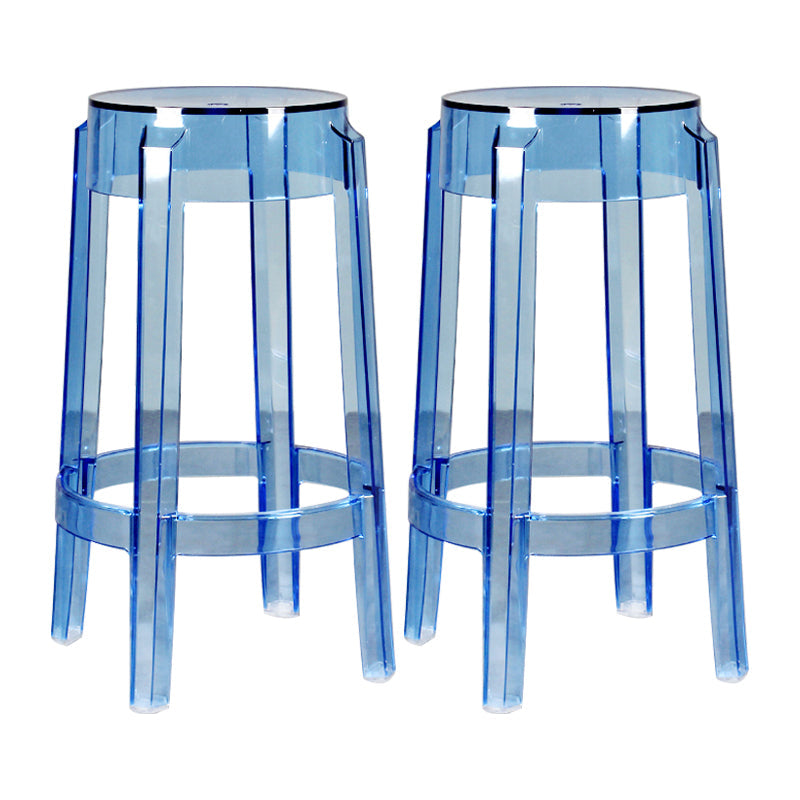 Modern Armless Backless Counter Stool Plastic Living Room Bar Stool with Plastic Pedal Light Blue 2 Piece Set Counter Stool(26"H) Clearhalo 'Bar Furniture' 'Bar Stools' 'bar_stools' 'furn' 'furn_bar_stools' 'furniture_bar_stools' 'Kitchen & Dining Furniture' 'kitchen&dining_furn' 'kitchen' 'kitchen_furn' Furniture' 4251041